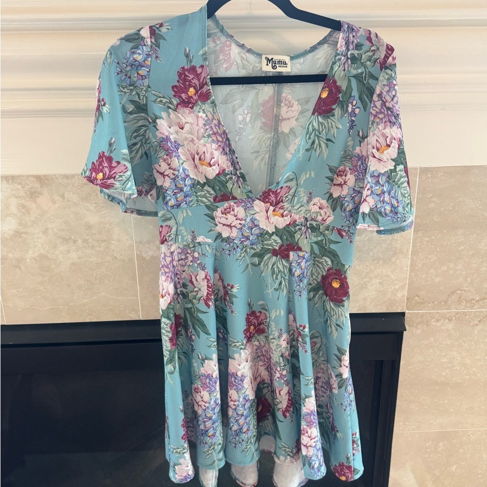 Show Me Your MuMu Floral Blue Dress